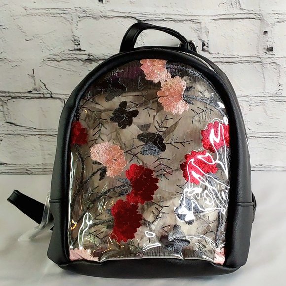 \'T~SHIRT & JEANS\' \'KIKO LACIE\' FLORAL EMBROIDER CLEAR MIDI BACKPACK main image 13